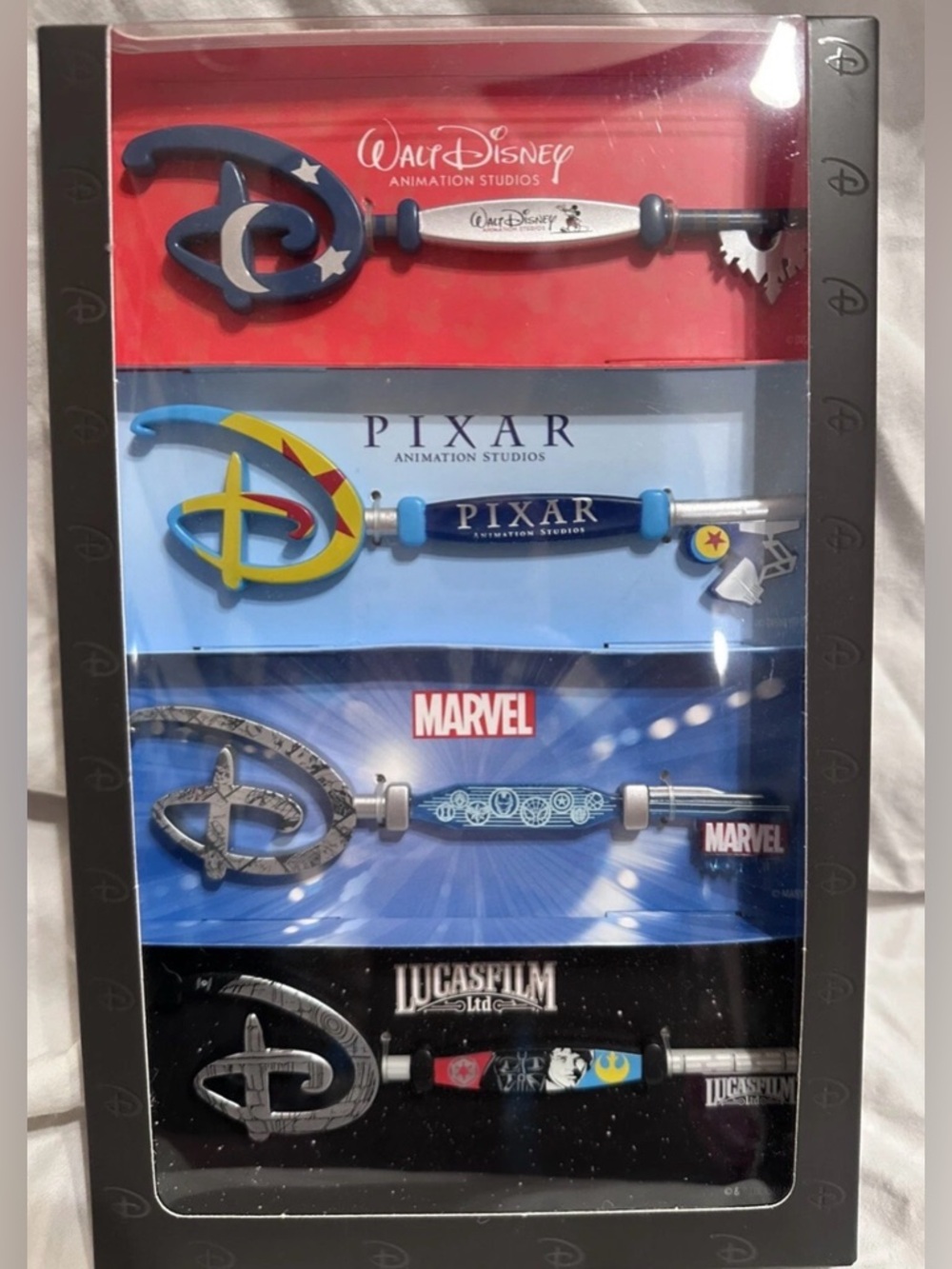 Disney Set of 4 Starter Collector Keys 6" ~ Disney, Pixar, Marvel, Lucasfilm~New